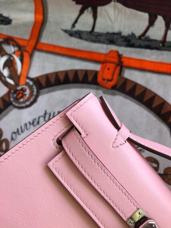 에르메스 미니 켈리백22 핑크 은장 스위프트